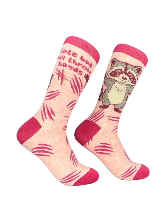 Cute But Will Throw Hands Socks Funny Sarcastic Footwear For Ladies