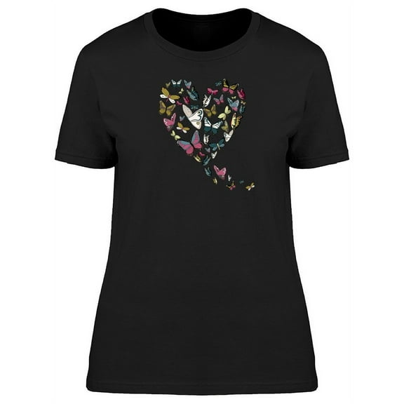 Cute Butterflies Heart T-Shirt Women -Image by Shutterstock, Female XX-Large