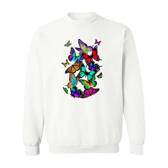 Cute Butterflies Sweatshirt Women -SPIdeals Designs, Female Large