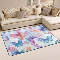 Cute Butterfly Area Floor Mats Non-Slip Rugs Soft Doormat 31 x 20 inch Carpet for Living Dining Room Bedroom Decorative