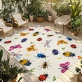 thumbnail image 1 of Cute Butterfly Dragonfly Outdoor Rug for Patio/Deck/Porch, Non-Slip Large Area Rug 4 x 6 Ft, Farmhouse Botanical Floral Beige Indoor Outdoor Rugs Washable Area Rugs, Camping Rug Carpet Runner, 1 of 8
