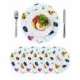 thumbnail image 1 of Cute Butterfly Dragonfly Round 13 Inch Placemats Set of 4, Farmhouse Botanical Floral Blue HeatResistant Non Slip Place Mats for Dining Table, Wipeable Braided Kitchen Table Mats for Housewarming, 1 of 9