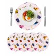 thumbnail image 1 of Cute Butterfly Dragonfly Round 15 Inch Placemats Set of 4, Farmhouse Botanical Floral Pink HeatResistant Non Slip Place Mats for Dining Table, Wipeable Braided Kitchen Table Mats for Housewarming, 1 of 9