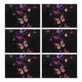 thumbnail image 1 of Cute Butterfly Heat Resistant Flax Table Mats with Colorful Tropical Floral Pattern, Wrinkle Free Machine Washable Place Mats for Dining Table, Artistic and Aesthetic Design, Set of 6, 1 of 5