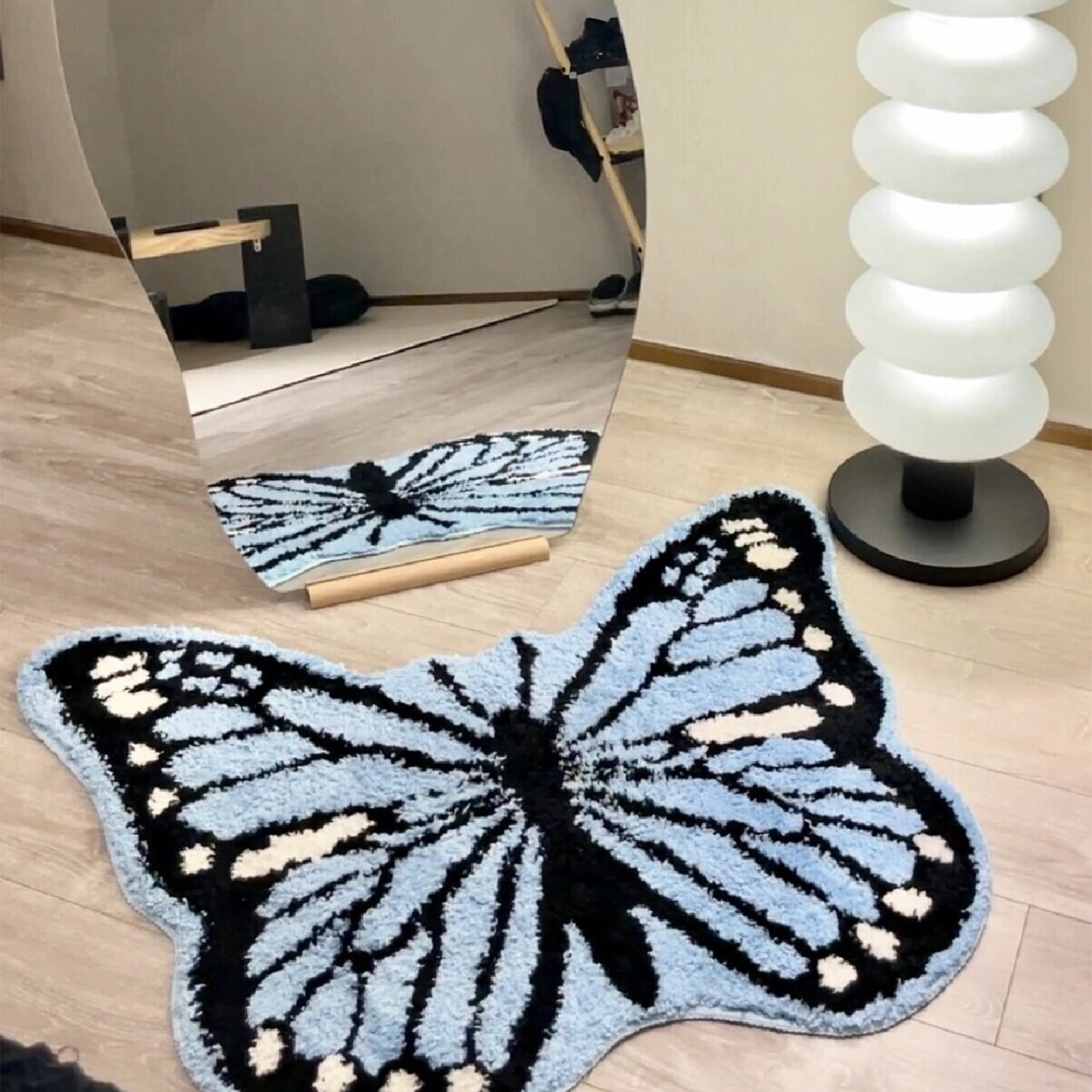 Cute Butterfly Kids Rugs for Girls Bedroom, Toddler Nursery Rug