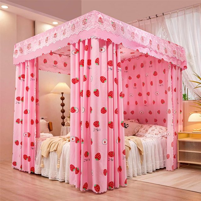 Starry Sky Pattern Princess 4 Corner Post Bed Canopy Curtain Canopy for