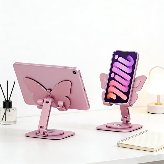 Cute Butterfly Phone & Tablet Stand - Foldable Adjustable Desktop Holder for iPhone, iPad & All Mobile Devices
