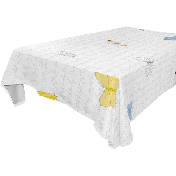 Cute Butterfly Rectangle Tablecloth, Dust Proof Anti Wrinkle Wipeable Table Cloth Tabletop foration of Dinner Kitchen Wedding Holiday Party 60"x90" Decor Gift