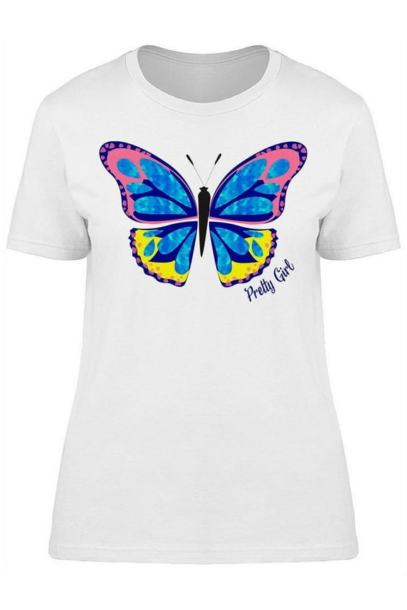 Cute Butterfly "pretty Girl" T-Shirt Women -Image by Shutterstock, Female Medium