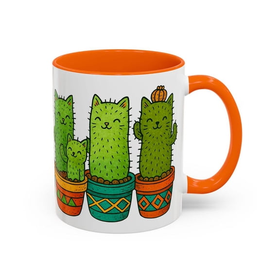 Cute C1Actus C1At Mug, Funny KawaI1I C1Aactus Design in Colorful Po, Adorable CoffeeTea Cup Gift for Plant Moms, C1At LoversSuccuL1ent Fans