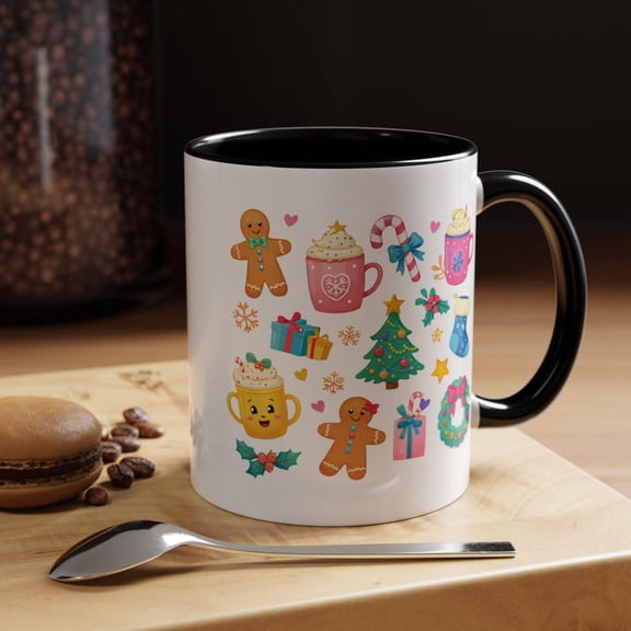 Cute CH1Ristmas Cookie and Hot oA1 Pattern Coffee Mug Accent Mug