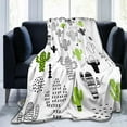 thumbnail image 1 of Cute Cactus Blanket, Soft Warm Bed Bedding Throw Blankets for Couch Bedroom Sofa Office, All Season Cozy Flannel Plush Blanket Gifts for Adults, 60"X50", 1 of 6