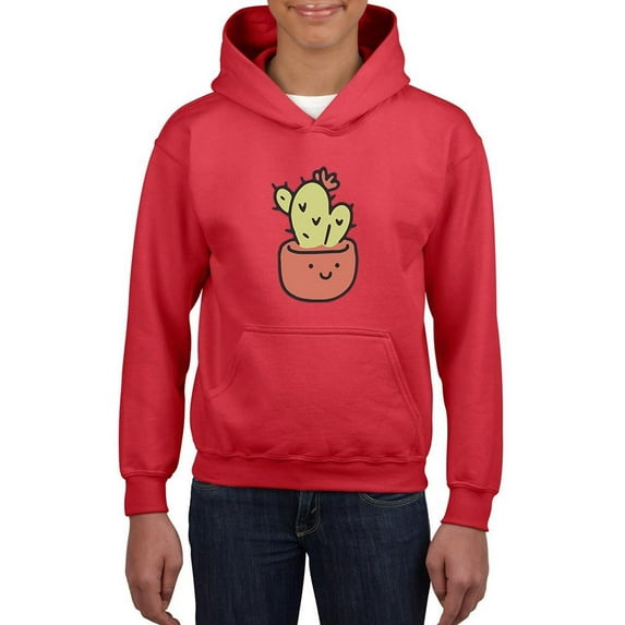 Cute Cactus Buddy Hoodie Juniors -Smartprints Designs, Medium