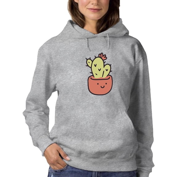 Cute Cactus Buddy Hoodie Women -Smartprints Designs, Female Large