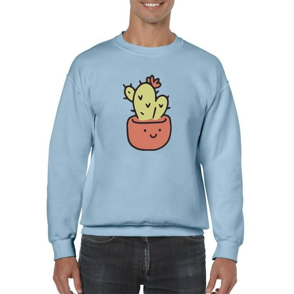 Cute Cactus Buddy Sweatshirt Men -Smartprints Designs, Male 3X-Large