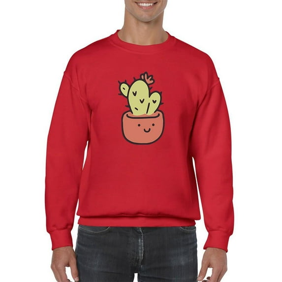 Cute Cactus Buddy Sweatshirt Men -Smartprints Designs, Male 5X-Large