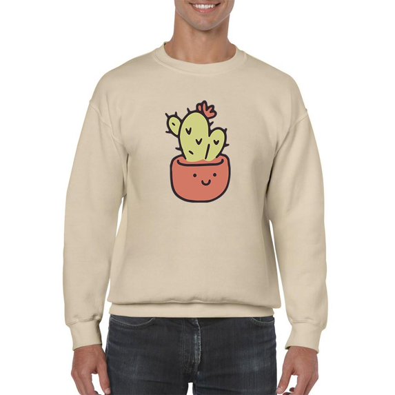 Cute Cactus Buddy Sweatshirt Men -Smartprints Designs, Male Medium