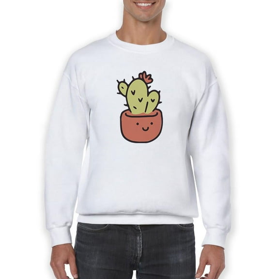 Cute Cactus Buddy Sweatshirt Men -Smartprints Designs, Male x-Large