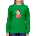 thumbnail image 1 of Cute Cactus Buddy Sweatshirt Women -Smartprints Designs, Female Large, 1 of 4