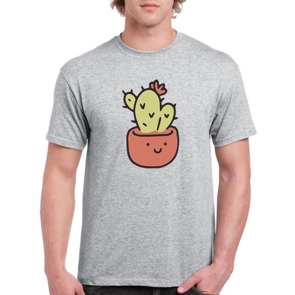 Cute Cactus Buddy T-Shirt Men -Smartprints Designs, Male XX-Large