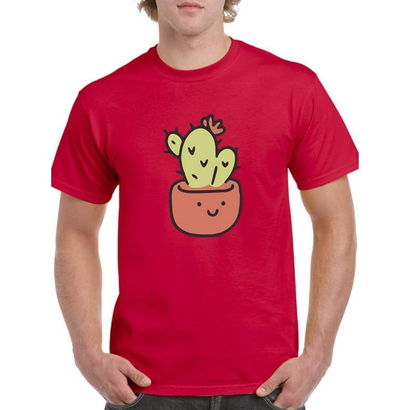 Cute Cactus Buddy T-Shirt Men -Smartprints Designs, Male XX-Large