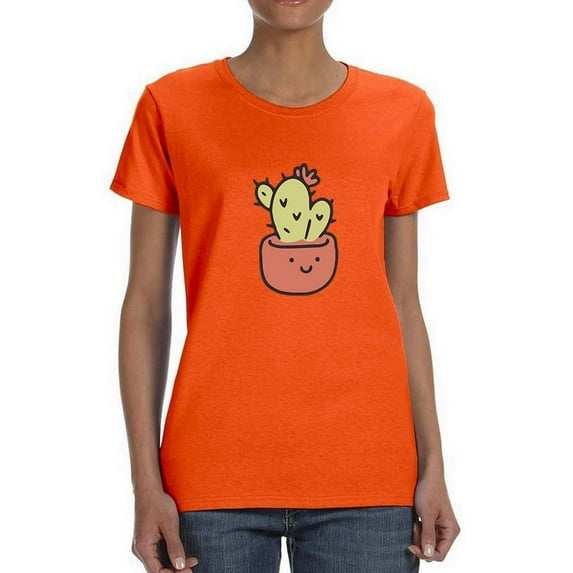 Cute Cactus Buddy T-Shirt Women -Smartprints Designs, Female Medium