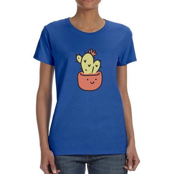 Cute Cactus Buddy T-Shirt Women -Smartprints Designs, Female x-Large