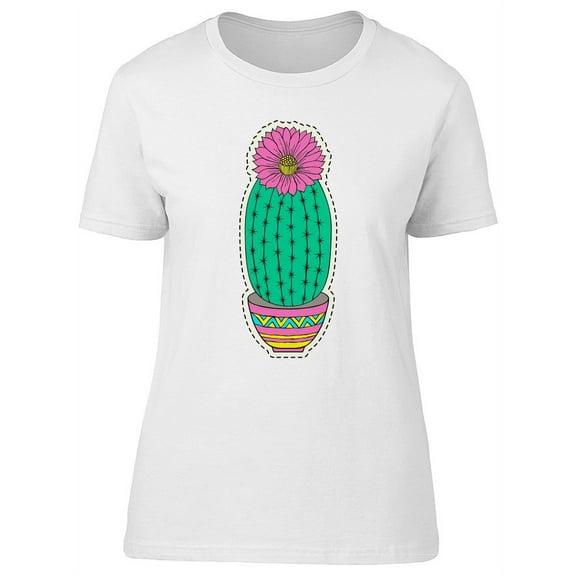 Cute Cactus Doodle T-Shirt Women -Image by Shutterstock, Female Small