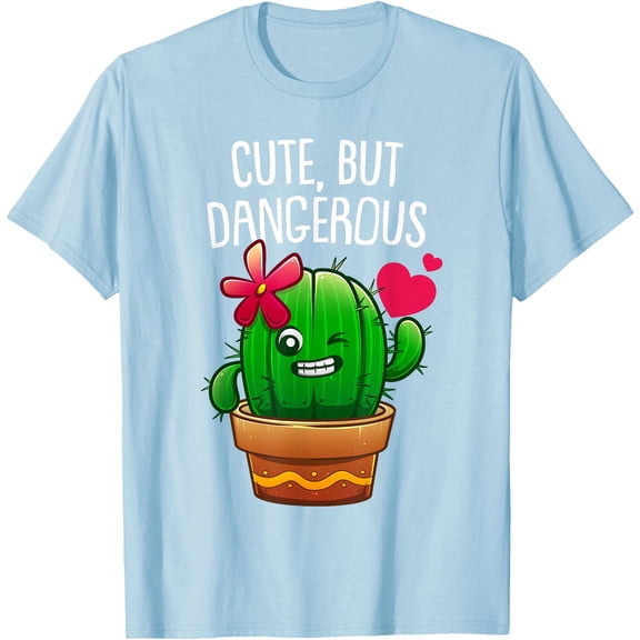 Cute Cactus Gift Plant Lovers Funny Cacti Unisex T-Shirt for Men Women Kids Toddler,Light Blue Color,Size 5/6