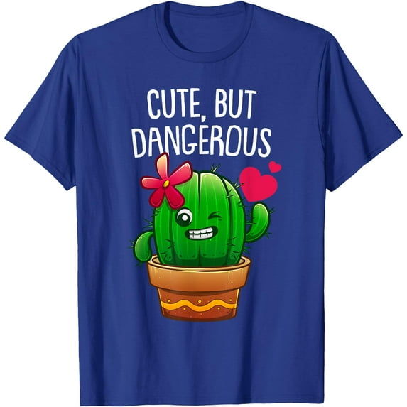 Cute Cactus Gift Plant Lovers Funny Cacti Unisex T-Shirt for Men Women Kids Toddler,Royal Blue Color,Size YL