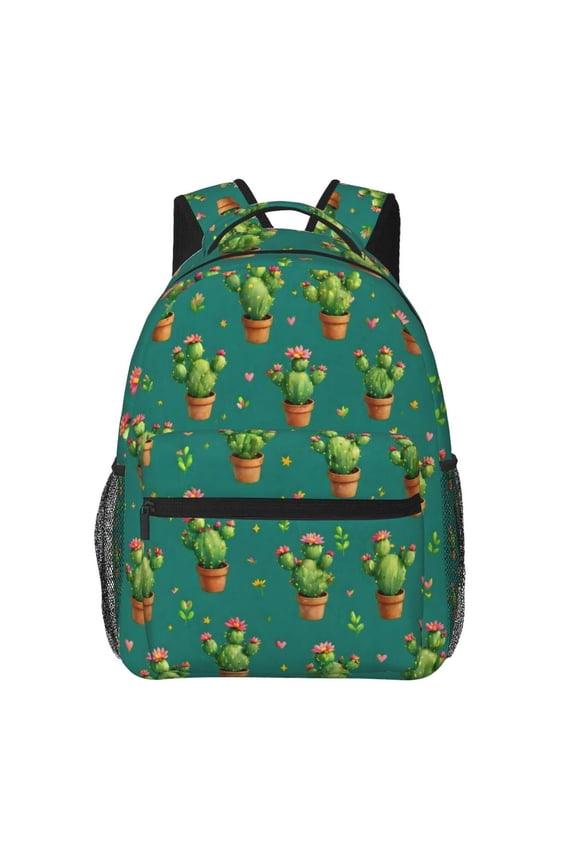 Cute Cactus Plant Backpack Lightweight Travel Bag for Men and Women