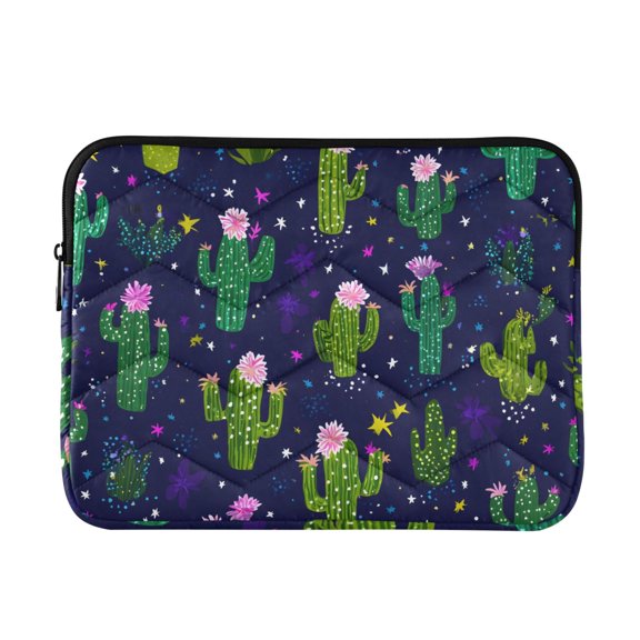 Cute Cactus Stars Pattern Quilted Laptop Protective Cases Computer Sleeves Tablet Bags Briefcases M