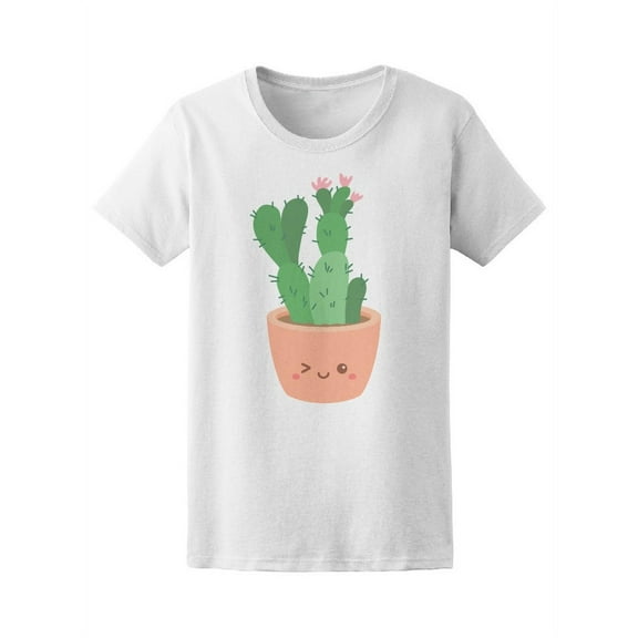 Cute Cactus Succulent Cartoon T-Shirt Women -Image by Shutterstock, Female Small