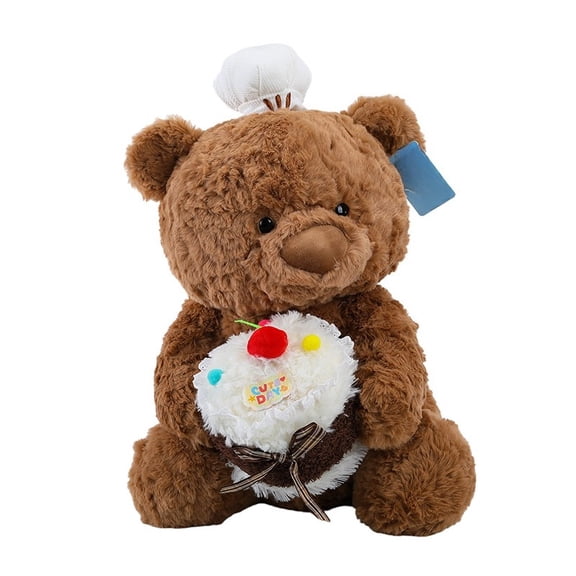 Cute Cake Bear Plush Toy, Soft Stuffed Teddy Bear Birthday Cake Doll, Adorable Decorative Plush Figure, Cozy Gift Plush for Home Decor and Special Moments