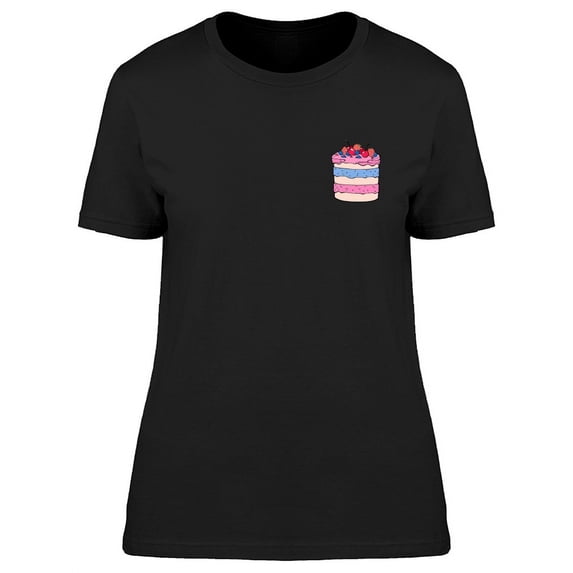 Cute Cake Pocket Doodle T-Shirt Women -Image by Shutterstock, Female Medium