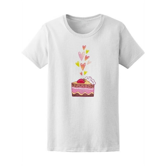 Cute Cake With Hearts Tee Women's -Image by Shutterstock