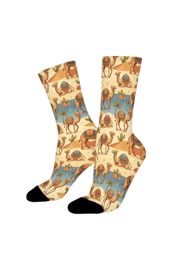 Cute Camel Funny Novelty Crew Socks for Women Men Sports
