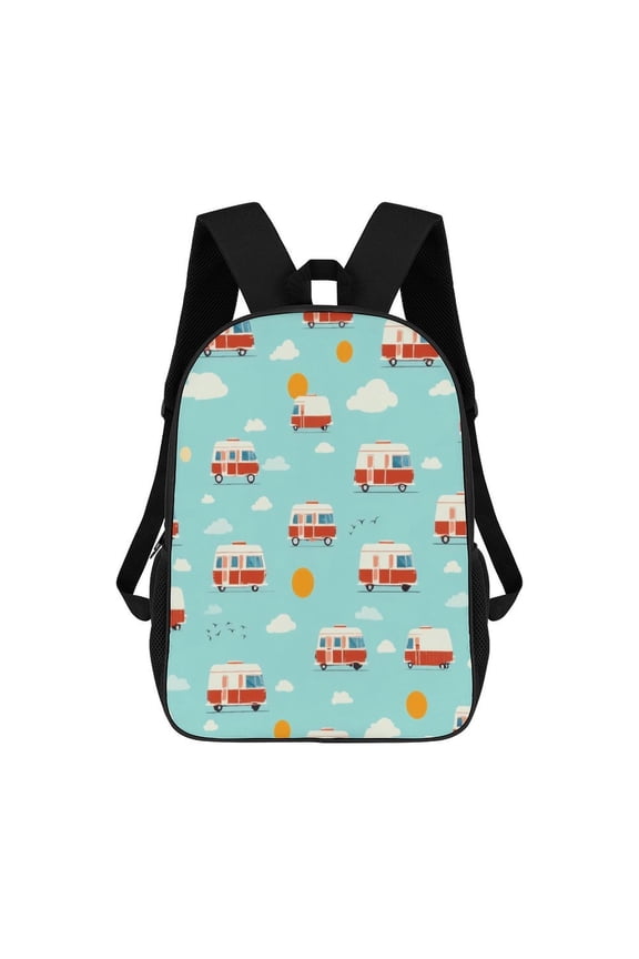 Cute Camper Van Pattern Backpack 17in Laptop traveling Bag Bags