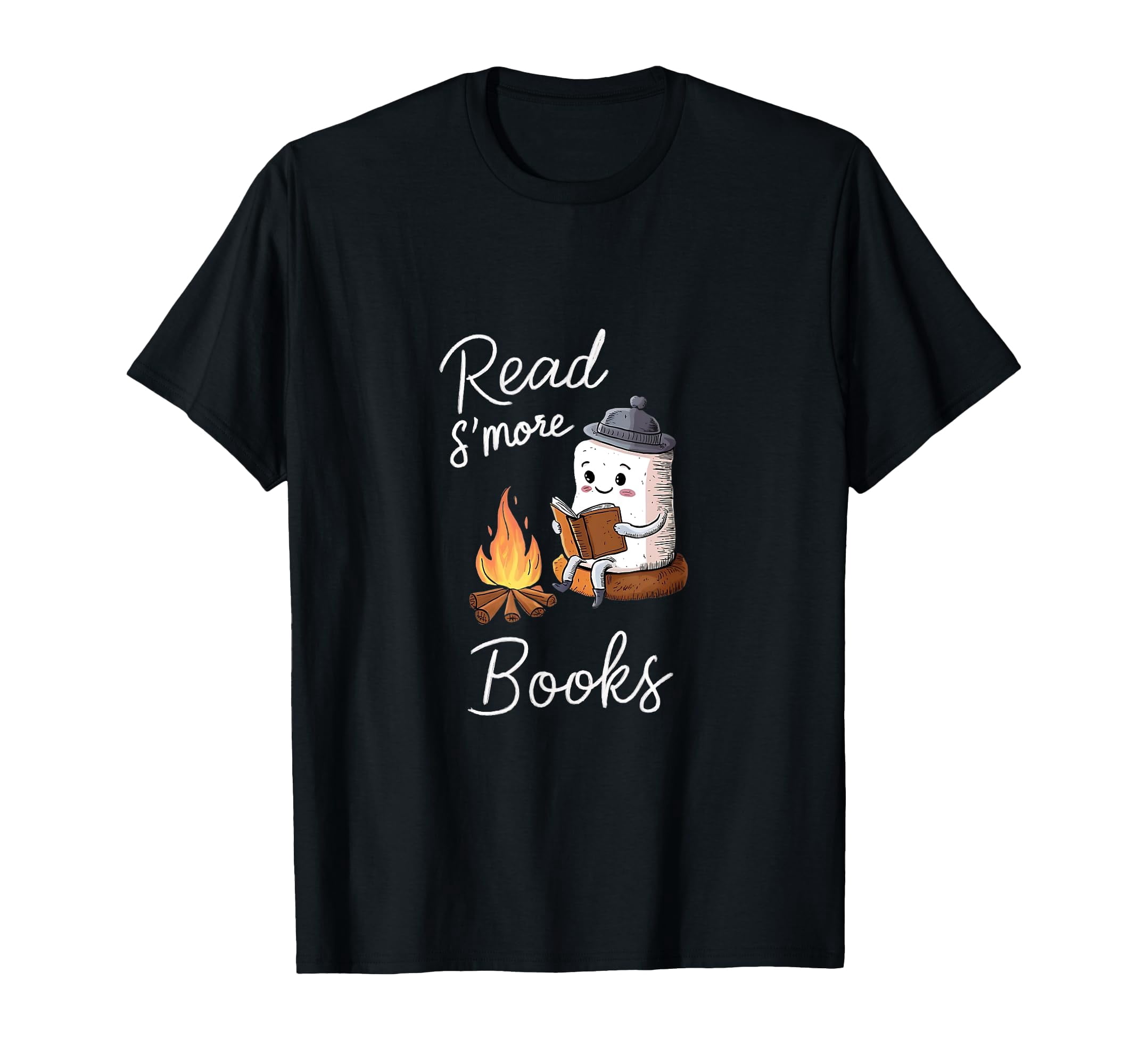Cute Campfire Reading T-Shirt for Book Lovers - Fun Graphic Design with ...