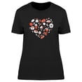 thumbnail image 1 of Cute Candy Doodles Heart T-Shirt Women -Image by Shutterstock, Female x-Large, 1 of 2