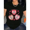 thumbnail image 1 of Cute Candy Heart Boxes Valentine's Day Women Short Sleeve Graphic T-Shirt, 1 of 6