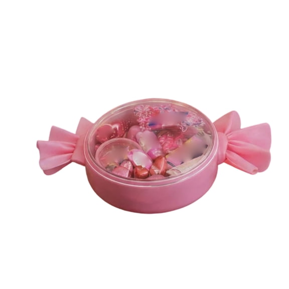 Cute Candy Jar Sweetheart Bowknot Heart Shaped Candy Jar With Lid - Pink Decorative Glass Container For Candy Buffet Valentine'S Day Decor A