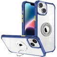 thumbnail image 1 of Cute Candy iPhone 14 Plus Clear Case,360° Rotatable Kickstand Holder Military Grade Dropproof Shockproof Slim Soft Silicone Protective Phone Cases Cover 6.7"(Blue), 1 of 12