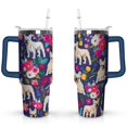 thumbnail image 1 of Cute Canine Design 40oz Water Bottle - BPA Free Dog Lovers Tumbler with Handle & Straw - Gift for Women Coffee Mug, 1 of 7