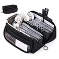 thumbnail image 1 of Cute Canvas Pencil Cases, Zipper Pencil Pouch Big Capacity Special Pencil Cases Storage Bag - Black, 1 of 5