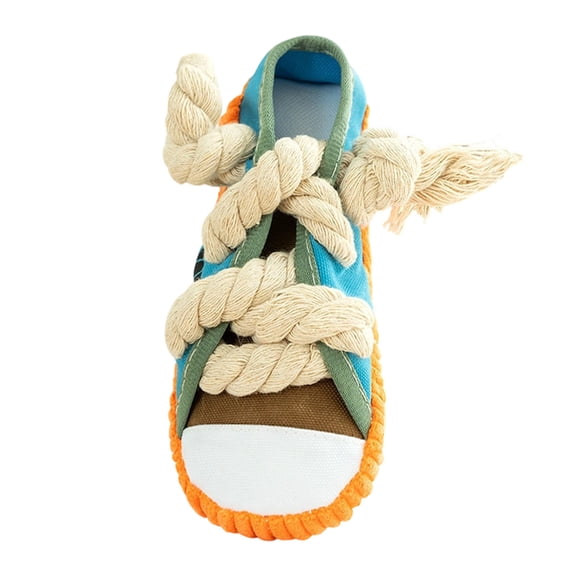 Cute Canvas Shoe Dog Squeaky Toy, Interactive Chew Toy for Dogs, Soft Fabric Pet Toy for Boredom Relief & Teething (Size/Colour as Pictured)