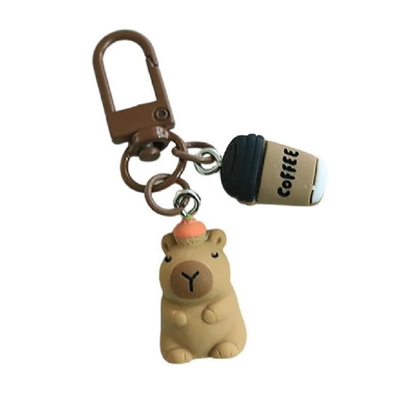 Cute Capybara 3D Keychain Cartoon Resin Animal Keyring Bag Pendant Fashion Accessory for Backpack and Phone Decoration