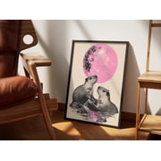 Cute Capybara Art Disco Ball Moon Posterfunky 70S Collageretro Capybara Wall Artcool Dorm Room Decoranimal Lover Gift For Herkids Room, Poster Only
