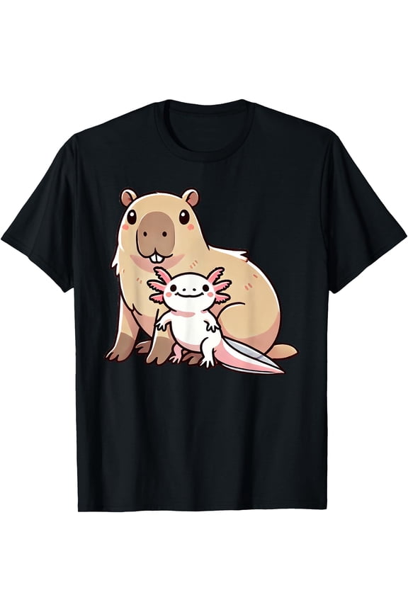 Cute Capybara Axolotl T-Shirt
