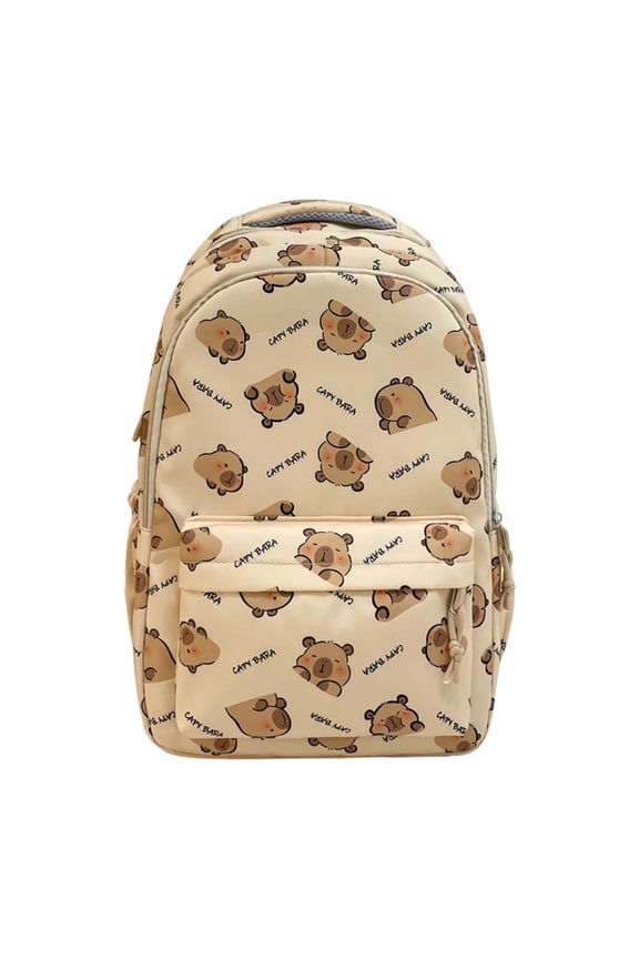 Cute Capybara Backpack for Large Capacity Cartoon Backpacks Lightweight Durable Nylon Daypack for High School College Students